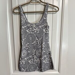 Lululemon Athletica Gray Floral Tank Top